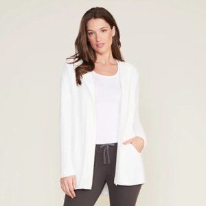 Barefoot Dreams White Cozy Chic Ultra Lite Hooded Cardigan